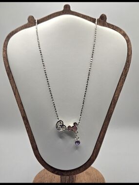 Long Silpada 925 Sterling Silver Necklace with Mickey & Heart Charms